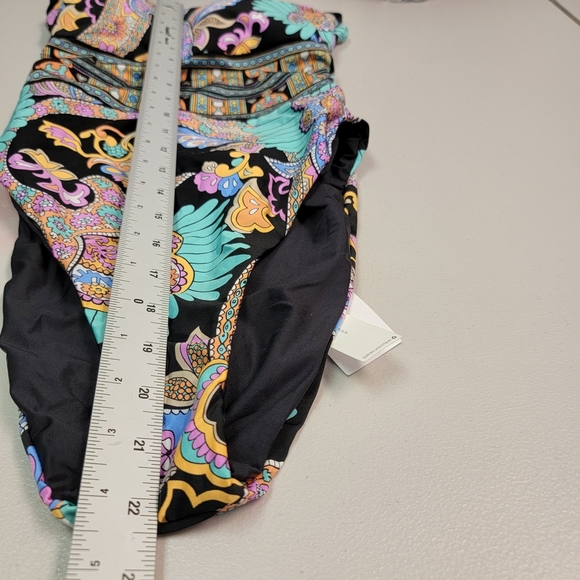 Sunshine 79 Women's Bandeau Mio One Piece Swimsuit Multi Paisley Patchwork Sz 10 - Picture 6 of 7